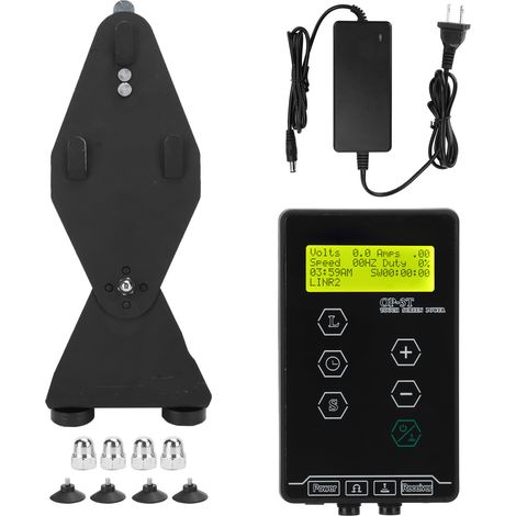 Alimentation tatouage multifonction, double mode, écran LCD, mini bloc d'alimentation noir 100-240V (prise US) (1/5)