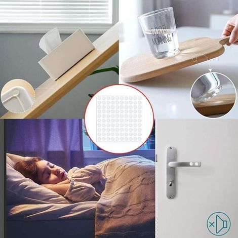 Butées de Protection en Caoutchouc,Transparente Pieds Adhésifs,Tampon Caoutchouc Autocollant 100PC, Anti Choc Bruit, Idéale pour Meubles Amortisseur Autoadhésifs Tampon pour Porte Tampon Meubles.-DPZO