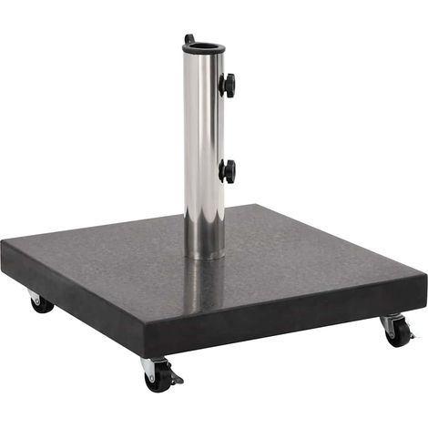 Socle de parasol/Pied de parasol haute qualité Granite 30 kg Carré Noir 50157 (1/5)