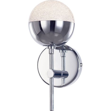 Visconte Corona Wall Light 1 Arm with Sparkle Ball Shade - Polished Chrome