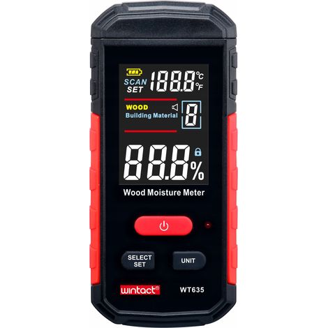 Berührungsloses induktives Holzfeuchtemessgerät, Baumaterialien, Thermometer (1/5)