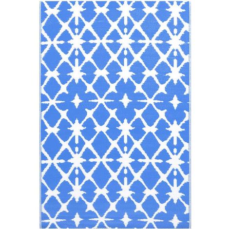 Maison Exclusive - Outdoor-Teppich ARAKIL Weiß und Blau 80x150 cm