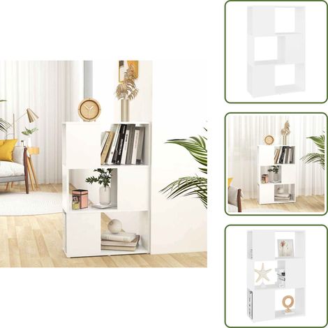 Bücherregal Weiß - vidaXL Bücherregal Raumteiler Weiß 60x24x94 cm Holzwerkstoff - Raumteiler Holz