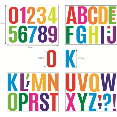 Mailbox numbers: 12 sheets of waterproof digital stickers for addresses, signs, and doors (4" colors, 48 pieces) (1/5)