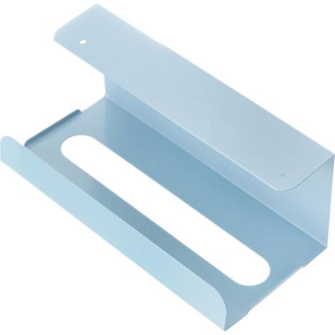 Porte-papier toilette, fer/bleu/sans perçage, pour toilettes (1/5)