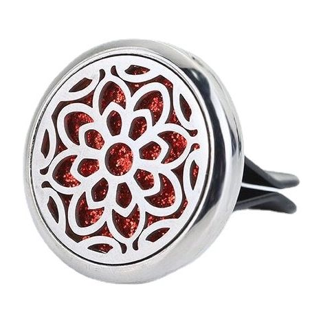 Diffuseur d'huiles essentielles - Clip ventilateur voiture - 30 mm - En acier inoxydable - Avec 6 tampons rechargeables (1/5)