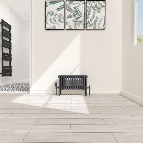 Traditional 4 Column Radiator Cast Iron Style Heating Rads Horizontal Anthracite 300x605mm