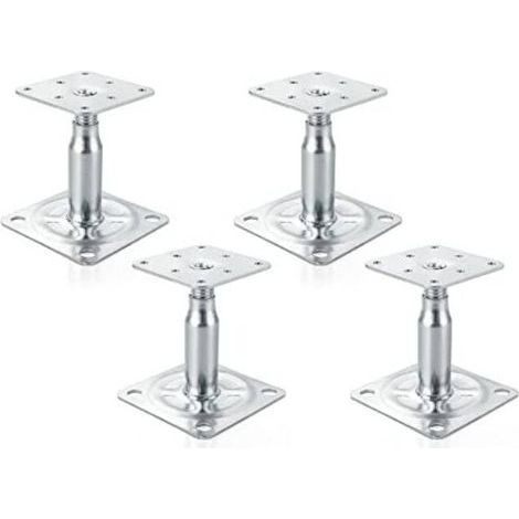 Lot de 4 supports de poteau surélevés galvanisés réglables de 100 à 150 mm, support de toit robuste pour construction (1/5)