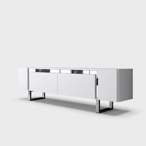 Mobili TV, tavolo TV, credenza bassa Stand Bianco Argento