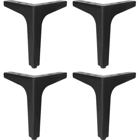Un ensemble de 4 pieds de meuble élégants en métal, faciles à assembler, adaptés aux projets de meubles à faire soi-même dans les salons ou les bureaux, disponibles en plusieurs couleurs, noir mat, 15 (1/5)