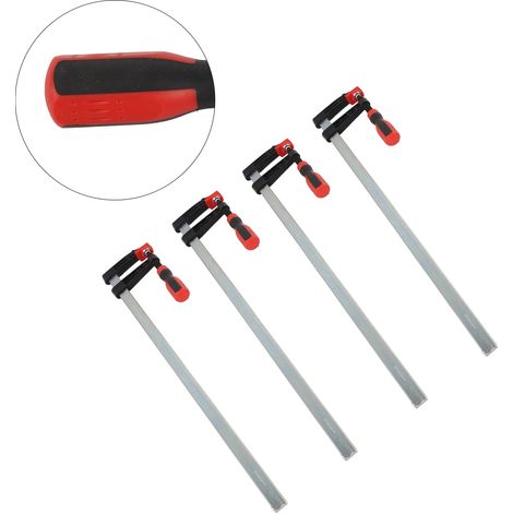 Kit de 4 serre-joints en F robustes pour le travail du bois, clips de barre à glissement rapide, kit d'outils à main pour bricolage, 80 x 600 mm (1/5)