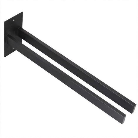 Support D Etagere En Acier Inoxydable - Noir - Pour Poutres Bois - Fixation Invisible - 1 Unite (1/5)