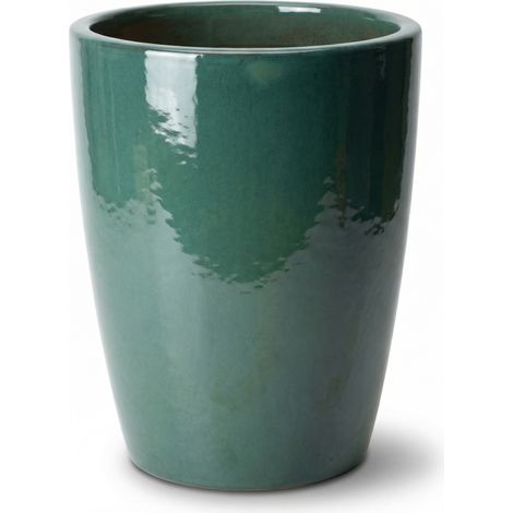 Provencelia Pflanzkübel Mazarin Ø27 cm Höhe 34 cm frostbeständig, keramisch, handgefertigt, Jade (1/5)