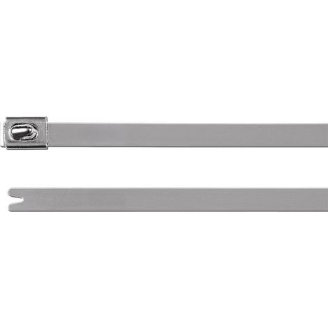 HellermannTyton 111-94339 MBT33H-SS316-ML Serre-câble 838 mm 7.90 mm argent avec fermeture à billes, stabilisé aux UV 1