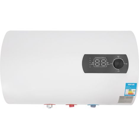 Chauffe-eau électrique - 2000 W - IPX4 - 40 l - Avec tube chauffant en acier inoxydable - Chauffe-eau horizontal à fixation murale - Avec douchette - Pour salle de bain, caravanes (1/5)