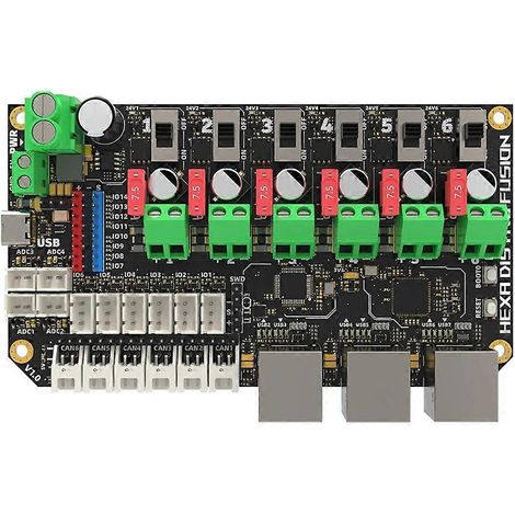 Placa Hexa Distro Fusion basada en USB2517 con conectores CAN 2.0 para impresoras multicabezal Voron (1/5)