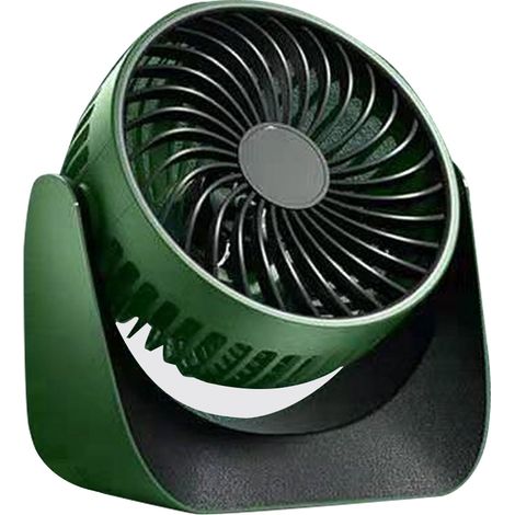 1 Mini ventilateur, 3 vitesses réglables, rotation 360°, alimentation USB et piles, pour bureau, chambre, camping (1/5)