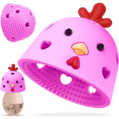 2 pièces nettoyeur d'œufs en silicone pour œufs frais, laveur d'œufs pour œufs frais, brosse à œufs pour œufs frais, outils de nettoyage réutilisables pour accessoires de poulailler, cadeaux de Pâques