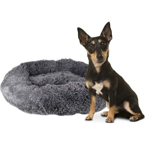 Coussin KREMS rond ø 70 cm gris anti stress pour chiens - Flamingo (1/5)