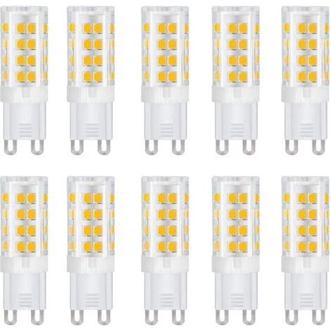 RHG G9 Led Ampoules, Base En Céramique, 5W (Equivalent 50W Ampoules Halogènes), 500Lm, Blanc Chaud 3000k, Culot G9, G9 Ampoules Pour l’Éclairage Domestique, Pack De 10 (1/5)