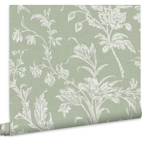 Laura Ashley LLOYD Grun Vliestapete 10mx52cm (1/5)