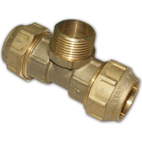 PE Rohr Verschraubung Messing T-Stück 20-32 mm AG / IG Trinkwasser DVGW Fitting