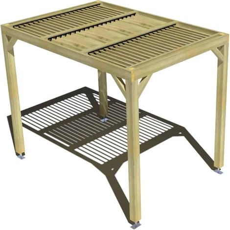 Pergola bois • 2m x 3m • indépendante • sens largeur • lames orientables bioclimatiques incluses • livraison comprise (1/3)