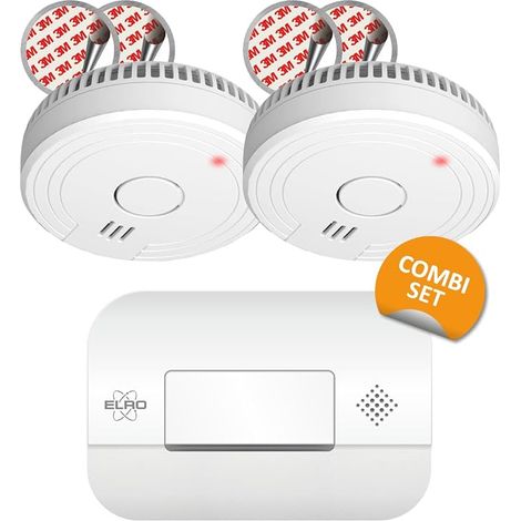 FF1840 Kit Complet de Sécurité Incendie - Détecteurs de Fumée avec Montage Magnétique et Détecteur de CO - Batteries Longue Durée (1/5)