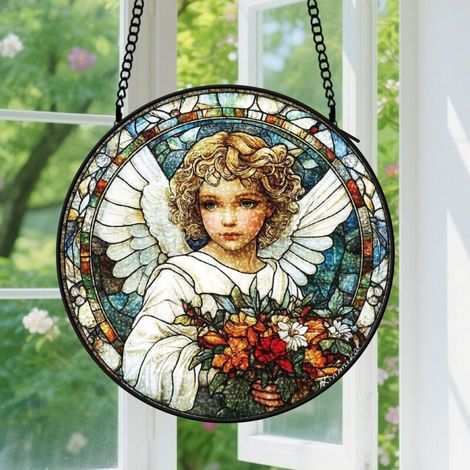 Capteur de soleil en vitrail - décoration spirituelle 15cm (1/4)