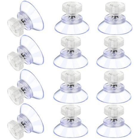 12 Grandes Ventouses Ventouses en Plastique Ventouse Anti-Collision Transparente en Caoutchouc Vis Écrou en Métal Ventouse Solide en PVC Transparent Remplacement avec Écrou de Vis (25M5-6) (1/5)