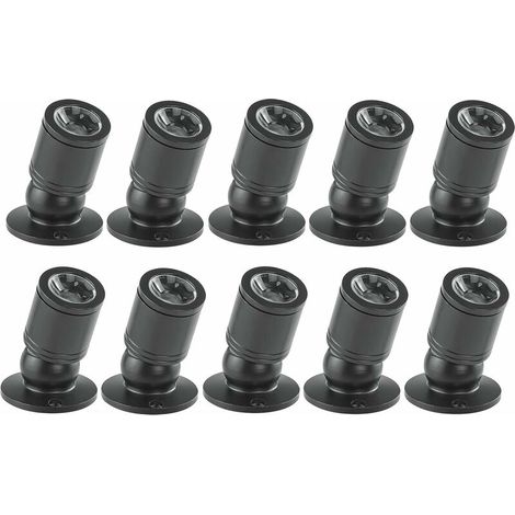 Mini LED Downlight 1W Mini Recessed Ceiling Recessed Spotlight with Driver 100-265V AC for Home/Wine Cabinet/Jewelry Cabinet/Living Room/Closet, 10pcs[Energy Class A+] (Black, Warm light) (1/5)