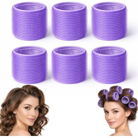 6 rulos de velcro de 6,3 cm para rizar, hacer rizos, ondas y pequeños bucles. (1/5)