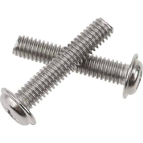 Tornillos de máquina de cabeza plana Phillips M4 x 25, paquete de 100 unidades - Tornillos de cabeza Phillips plateados con cabeza abovedada para cocina, puertas de armarios y muebles. (1/5)