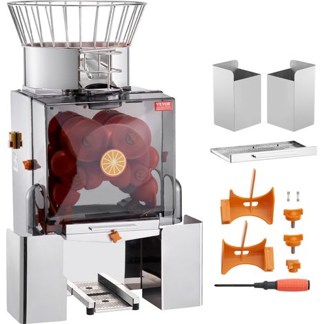 VEVOR Spremiagrumi Elettrico Commerciale 120 W, Estrattore di Succo Alimentazione Automatica con Filtro Estraibile 46x52x90cm in Acciaio Inox per Pompelmo Arancia da Ristorante Caffetteria Bar Feste