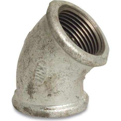 Raccord fileté en fonte malléable coude 45° 3/4" IG x 3/4" IG (1/2)