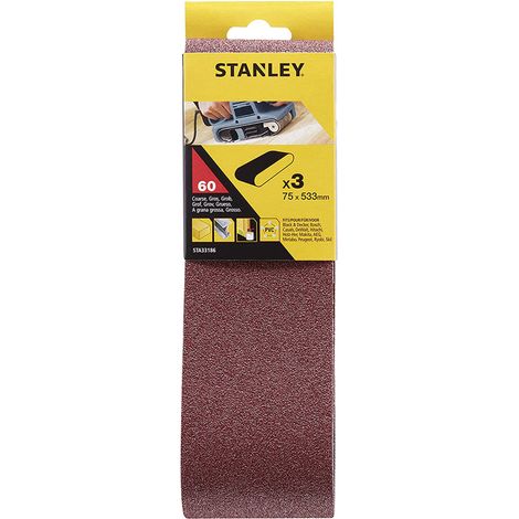 NASTRO ABRASIVO PER LEVIGATRICI A NASTRO mm 75 x 533 - gr. 60 - STANLEY