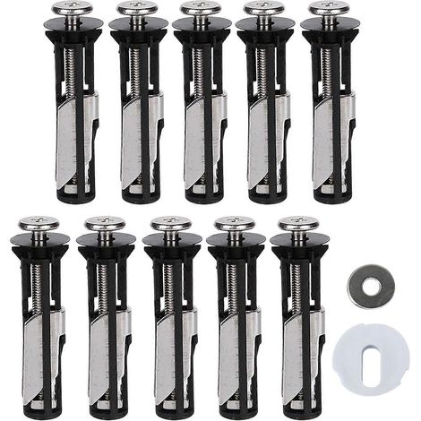 Universal Toilet Seat Bolt Kit, Easy Bathroom Toilet Hinge Repair Screws with Extra Long Lower Locking Nuts, 10 Pieces (1/4)