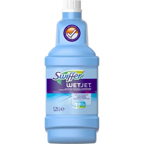 Nettoyant sol Swiffer Wetjet Agrumes 1,25 L – Élimine saleté tenace – Pour sols en vinyle, céramique et bois vitrifié – Parfum frais
