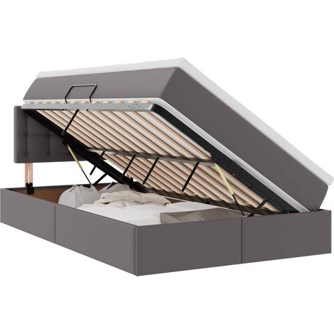 Maison Exclusive - Aufbewahrungsbett mit Matratze Grau 120 x 200