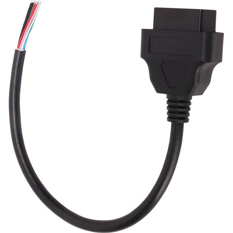 Câble OBD2 30cm Lot de 3, Adaptateur 16 Broches Mâle vers Fils Nus Colorés, Rallonge Diagnostic Auto Connecteur Véhicule (1/5)