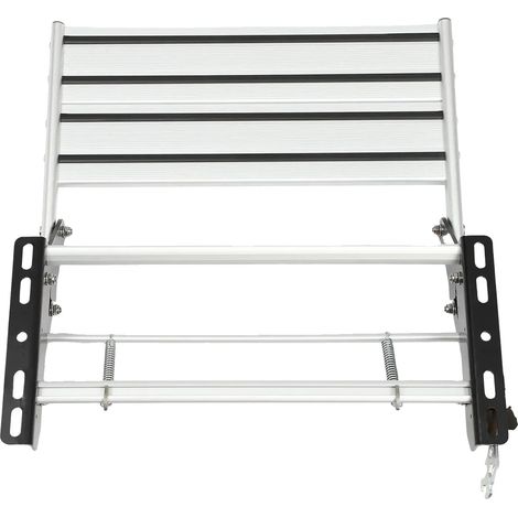Escalón para autocaravana, aleación de aluminio, diseño antideslizante, color plata. (1/2)