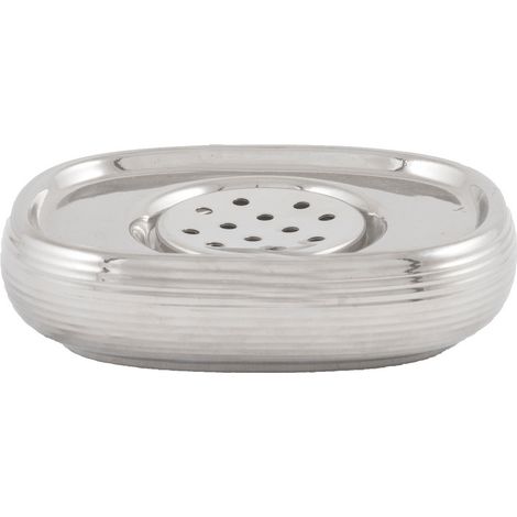 Jabonera de gres AWD INTERIOR Cleo 1436 en plata glamour (1/2)