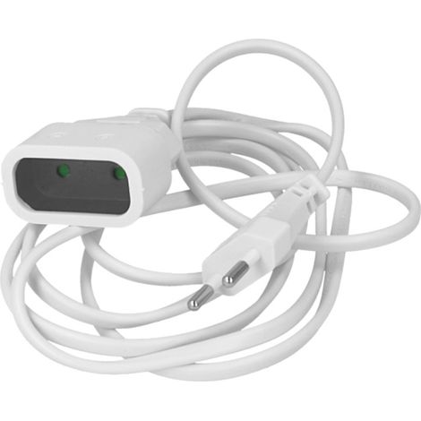 Rallonge électrique 2P, 6A, 230V - H03 VVH2-F - Blanc 2m (1/2)