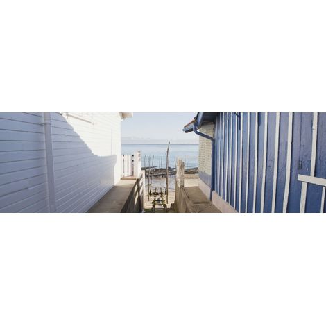 Tableau sur toile cabane du Cap Ferret 30x97 cm - Impression sur Toile Murale Décorative - Image imprimée en HD sur Toile - Toile sur Châssis en Bois FSC - Fabriqué en France