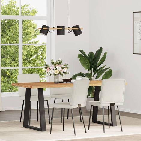 Maison Exclusive - Esszimmerstühle 4 Stk. Creme Samt