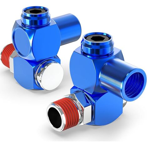 2 pièces 1/4" BSP articulation rotative à 360 degrés, raccords pneumatiques, accessoires d'outils pneumatiques