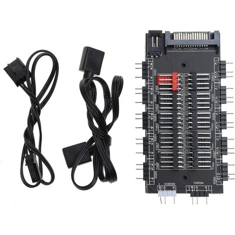 5V 3-Pin RGB AURA Controller & 4-Pin PWM Magnet-Hub 10 Ports ARGB Wireless IR Fernbedienung Lüfter Splitter Gehäuseverlängerungskabel Mehrfarbig (1/5)