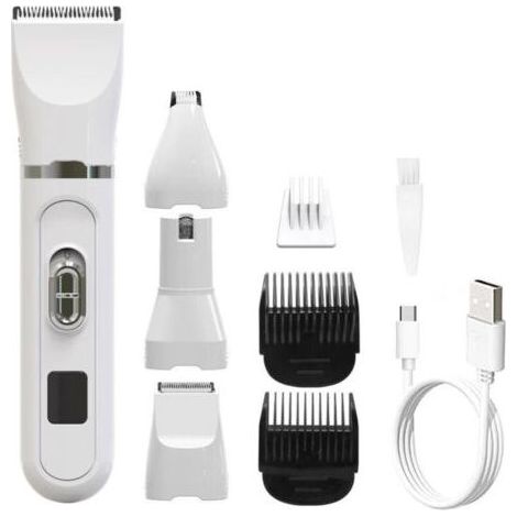 Kit de toilettage 4 en 1 pour chiens, tondeuse silencieuse pour pattes, tondeuse sans fil pour petits chiens, tondeuse électrique pour petits chiens (1/4)