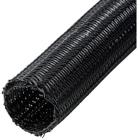 Gaine de câble à fermeture automatique noire - Gaine de câble tissée anti-rayures - Pour TV, ordinateur, maison, électrique - Protection des câbles flexible - Manchon de gestion des câbles (1/5)