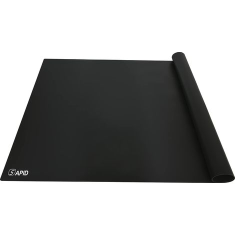 Tapis de table extra large en silicone de 91,4 x 61 cm, résistant à la chaleur pour comptoir de cuisine, sets de table épais lavables en silicone pour comptoir de cuisine, table à manger, noir (1/5)